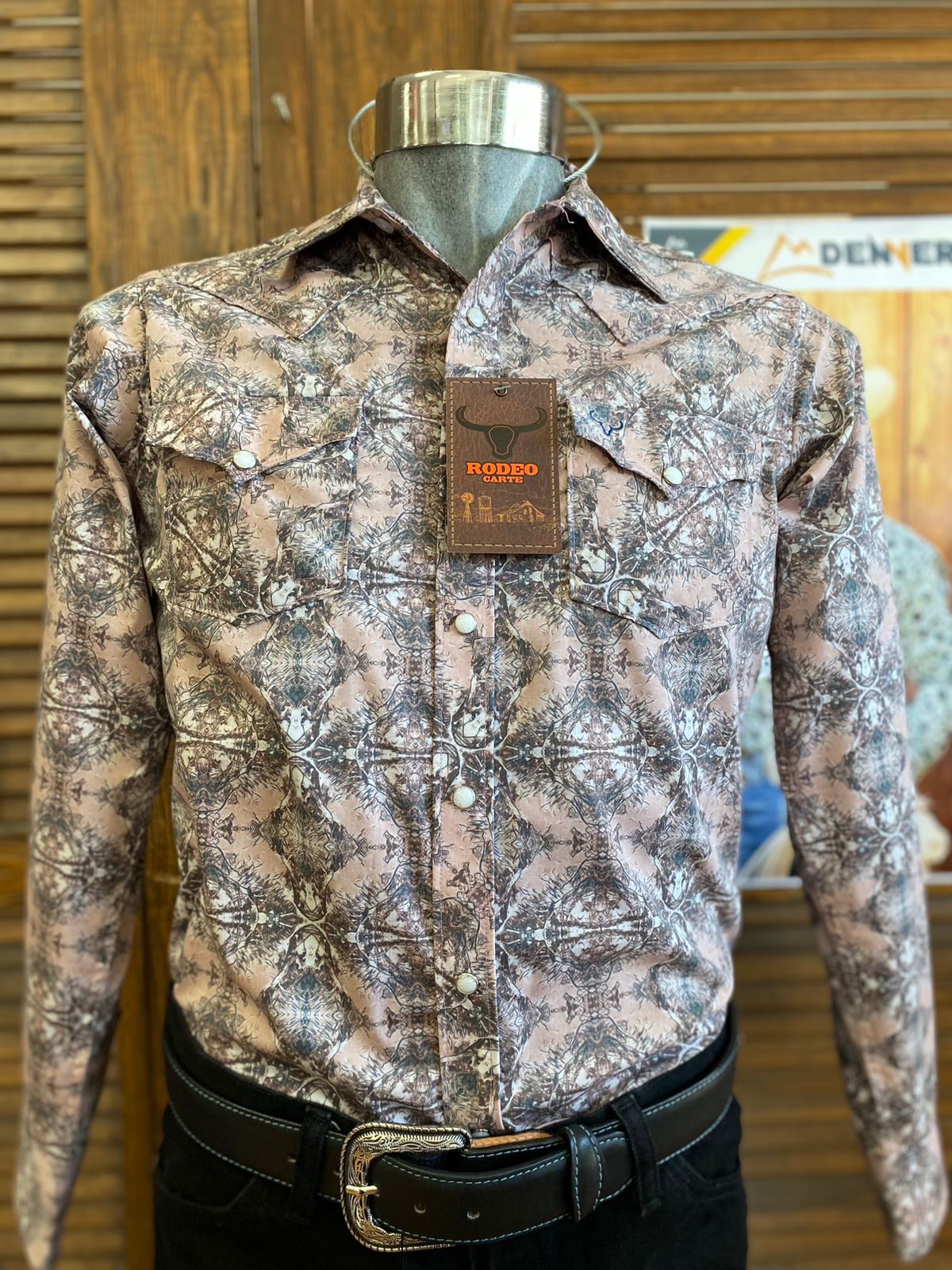 Camisa Rodeo Carte Caballero Beige