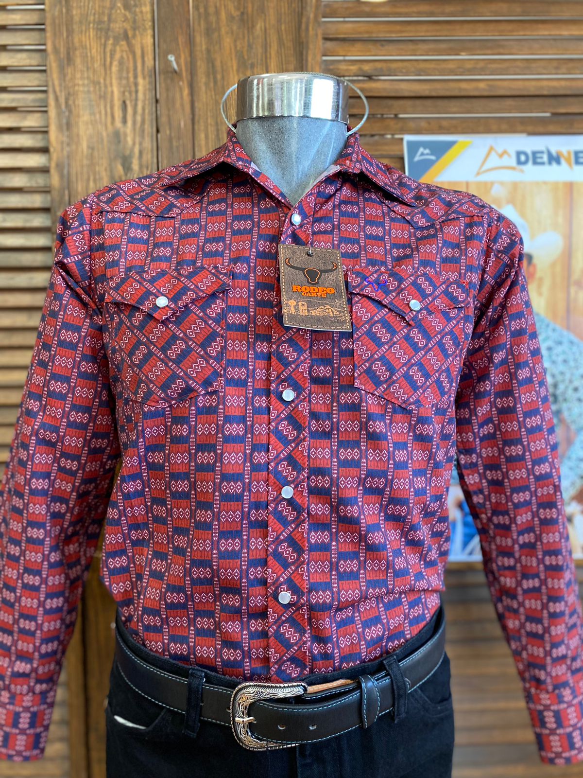 Camisa Rodeo Carte Caballero Roja