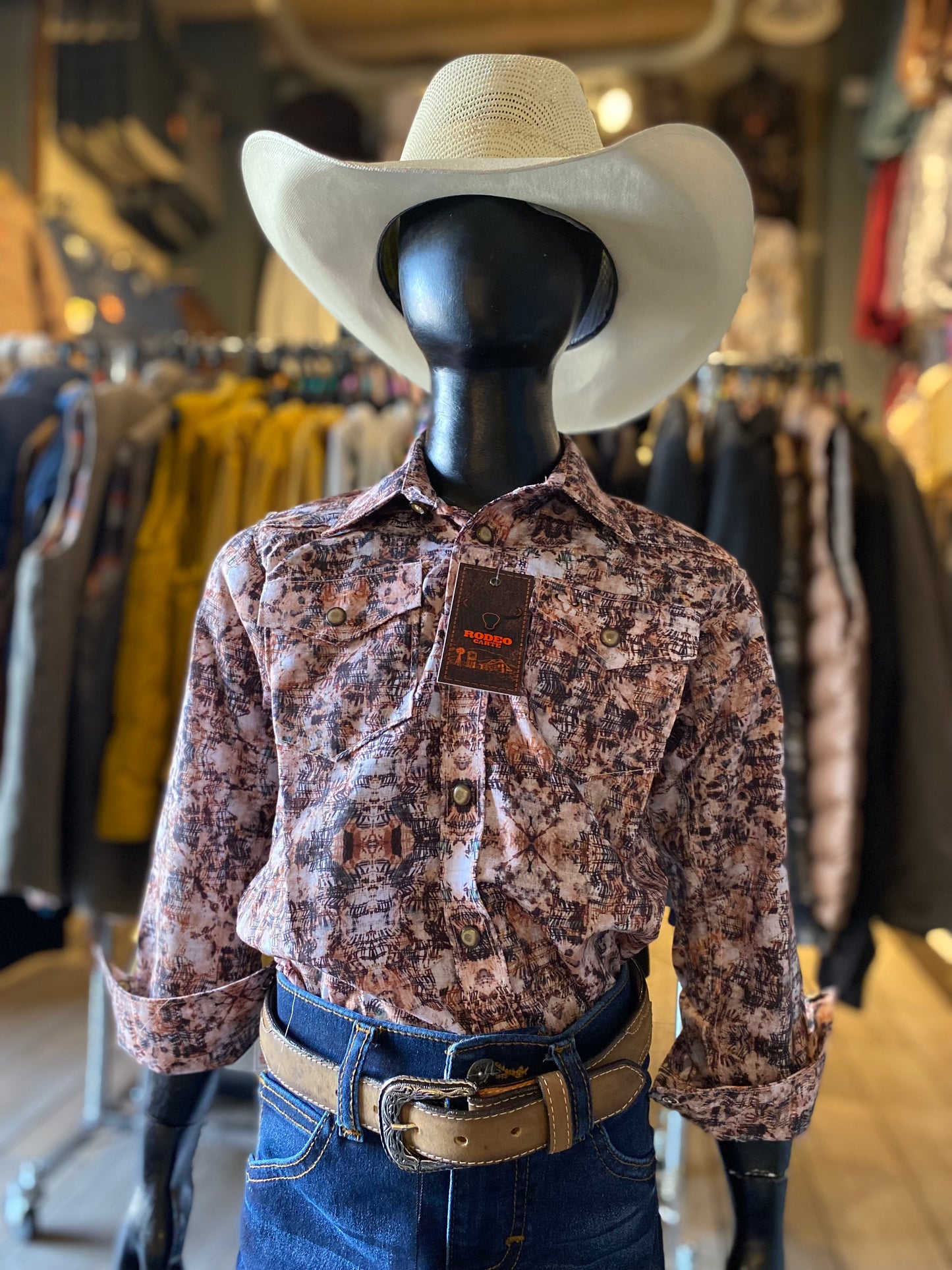 Camisa Rodeo Carte Estampado Beige